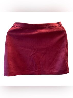 Primark Burgundy Faux Suede Mini Skirt Women’s US 8 UK 12